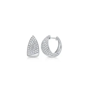 14K Chunky Diamond Huggies