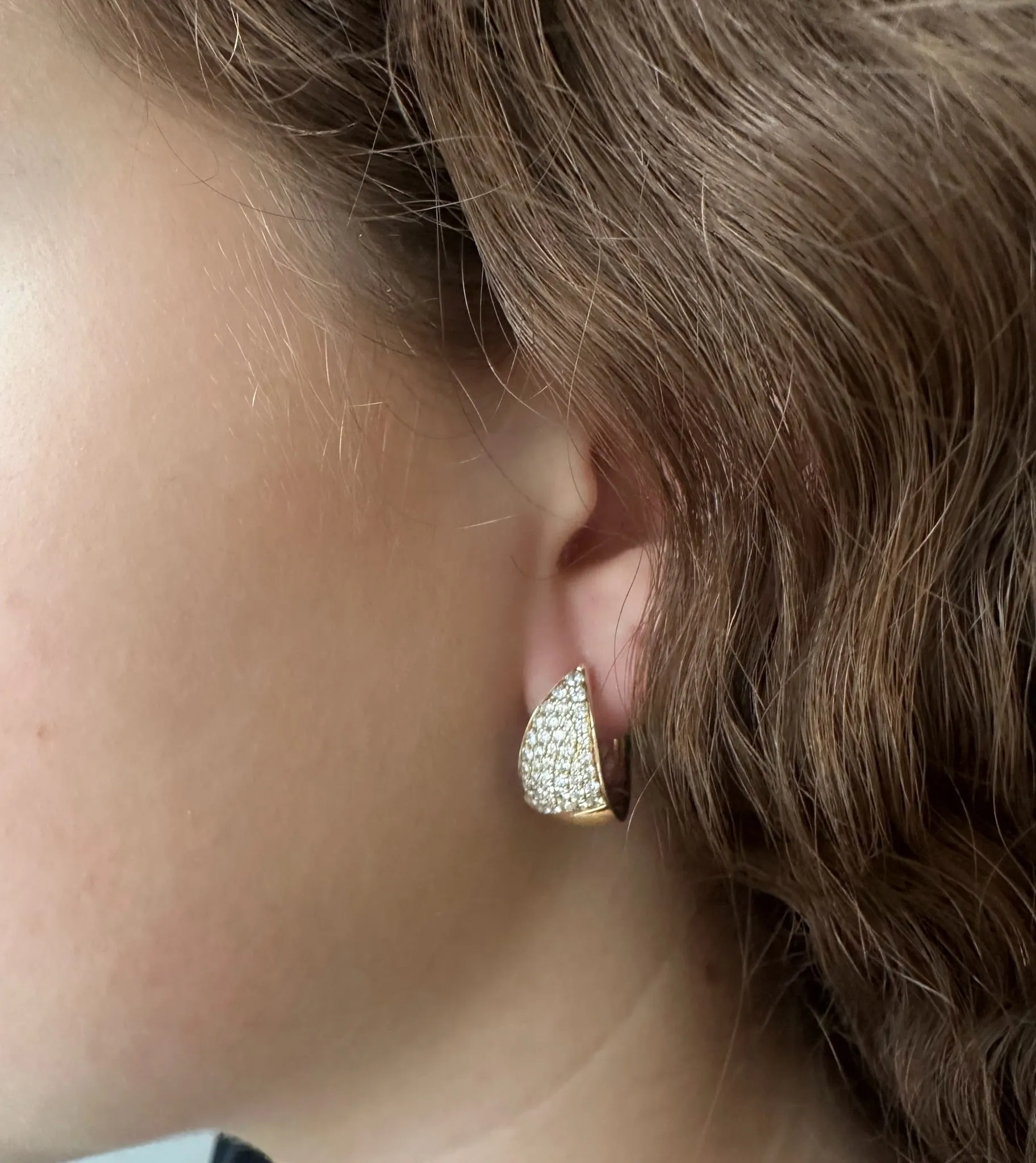 14K Chunky Diamond Huggies