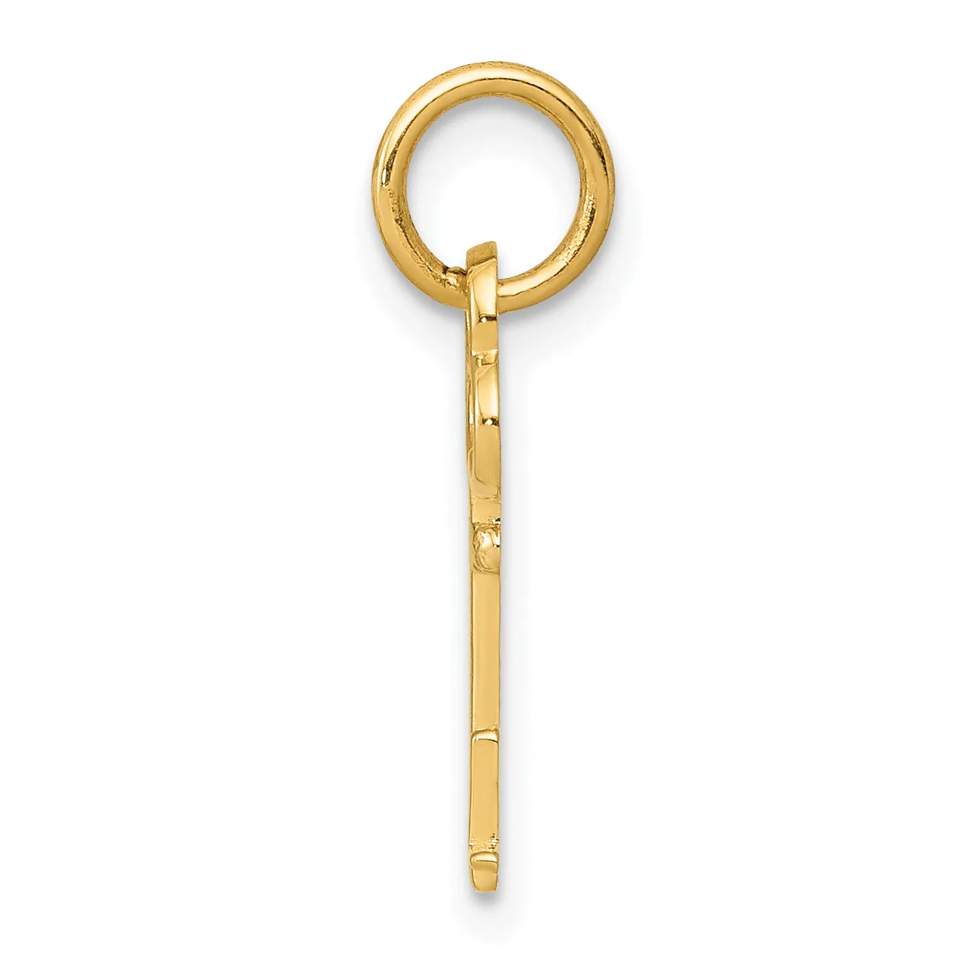 14K Gold Polished 'L' Initial Charm Elegant Cast Design by Sophia Jewelers