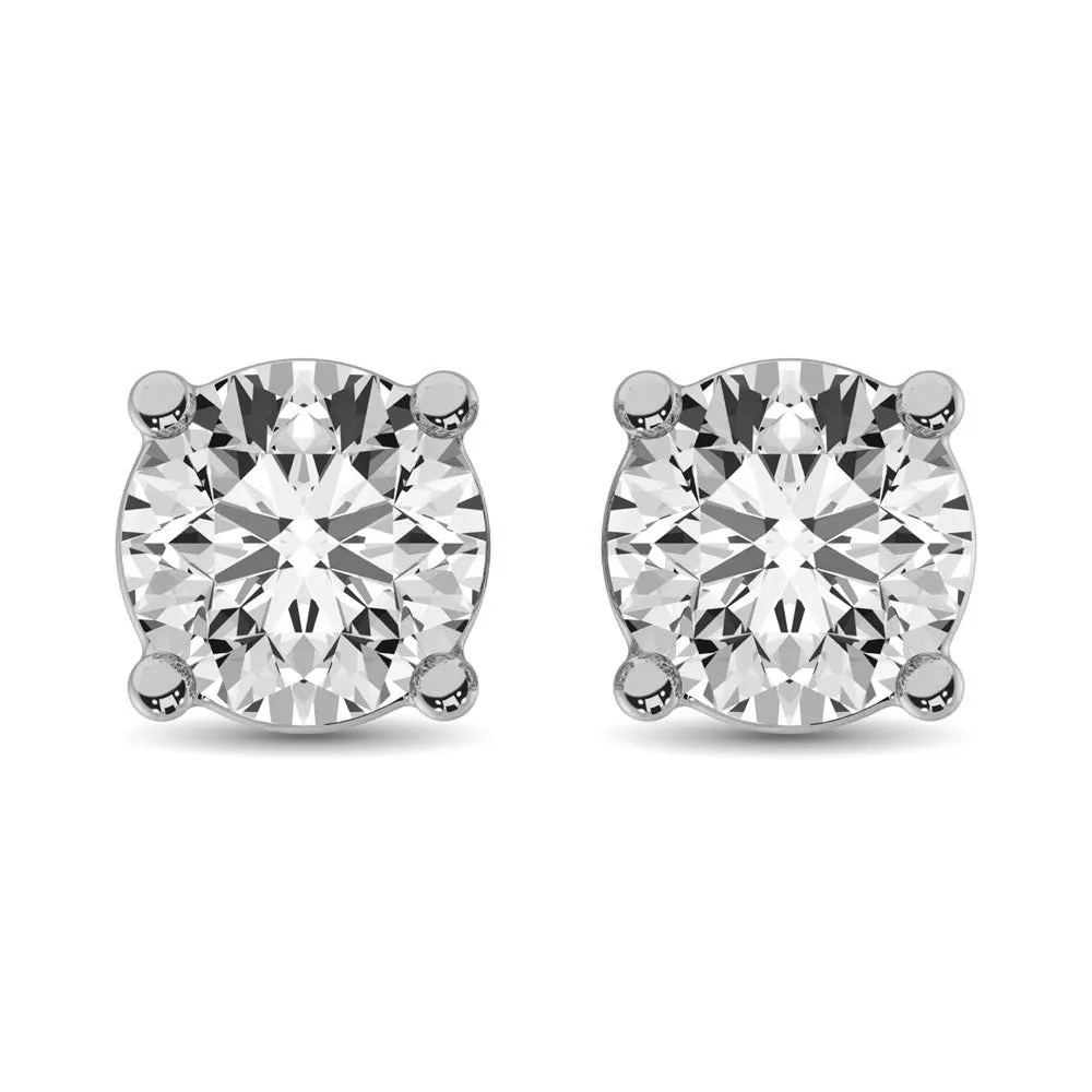 14K White Gold 1/20 Ct.Tw. Premium Diamond Stud Earrings