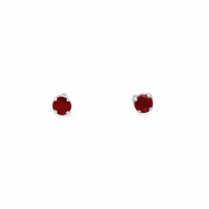 14k White Gold Round Ruby Stud Earrings (0.57ctw.)