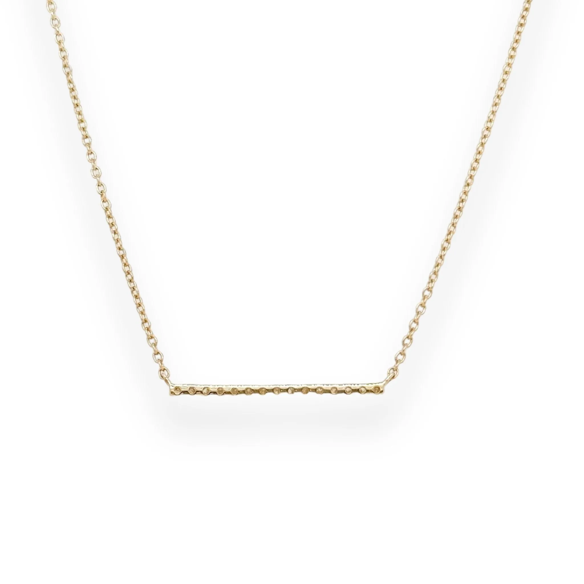 14K Y Gold 0.10ctw Diamond Bar Pendant