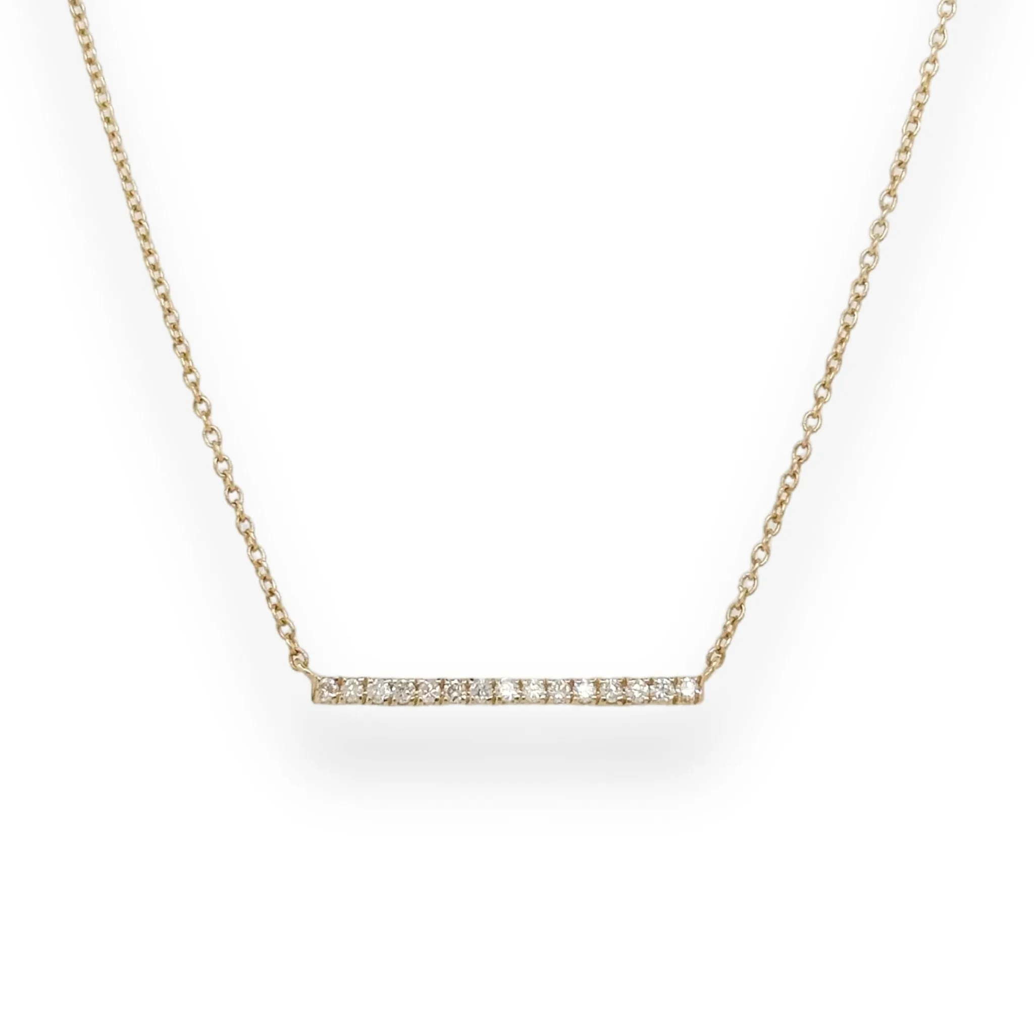 14K Y Gold 0.10ctw Diamond Bar Pendant
