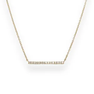14K Y Gold 0.10ctw Diamond Bar Pendant