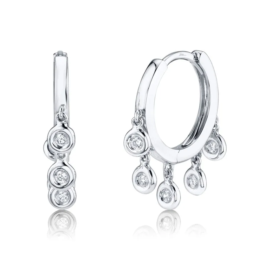 14KT Gold .17 CTW Diamond Shaker Hoop Earrings