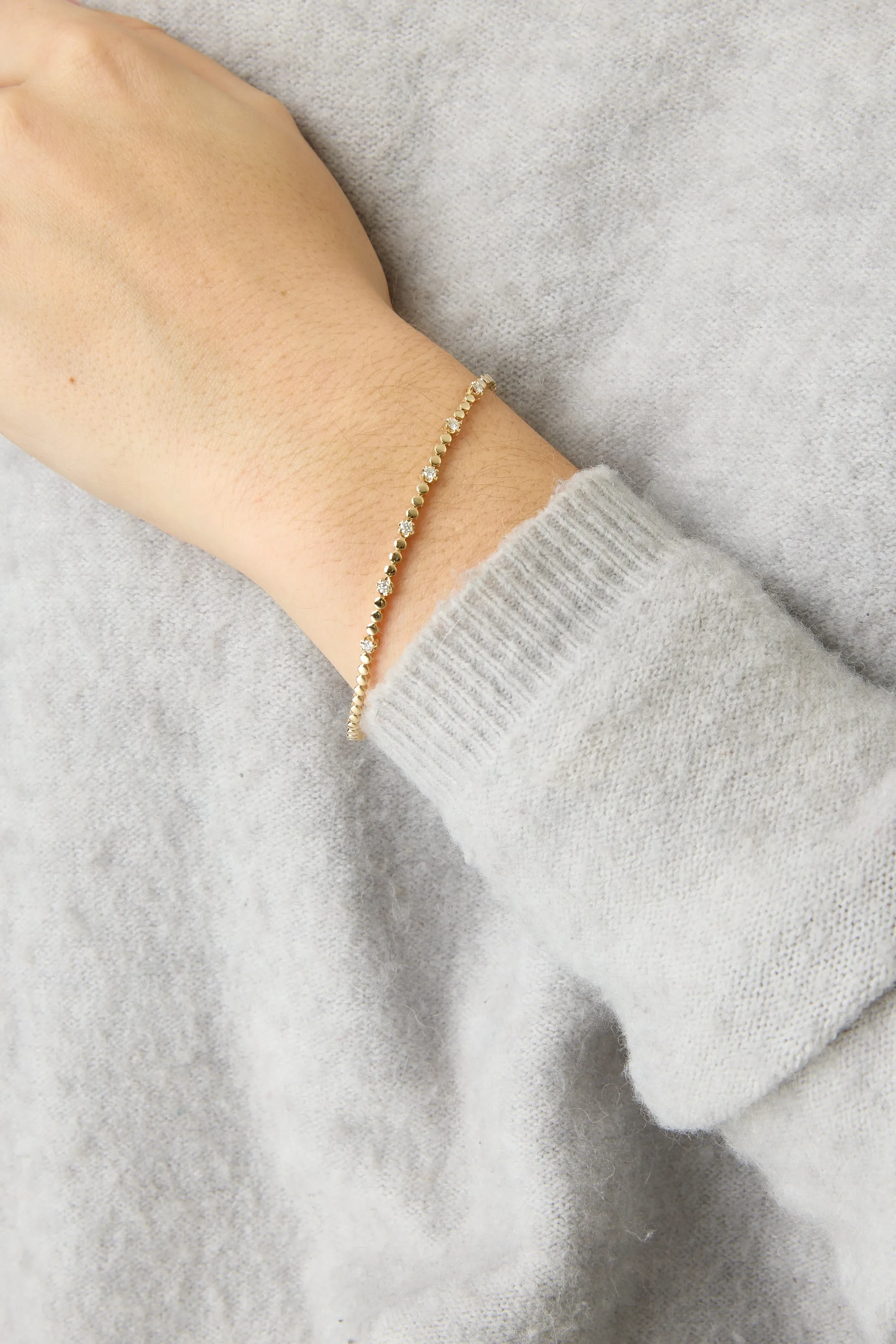 14KY Diamond Dot Tennis Bracelet