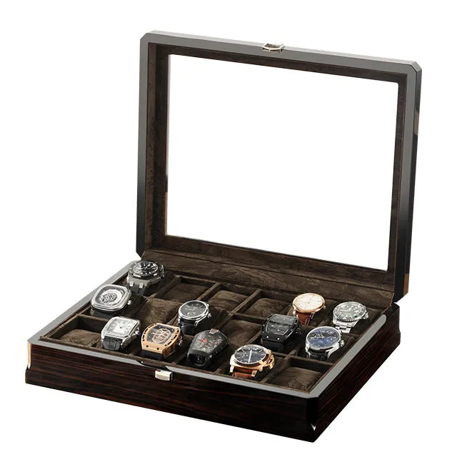 18-Slot Wooden Watch Storage Box, Display, Case & Organizer