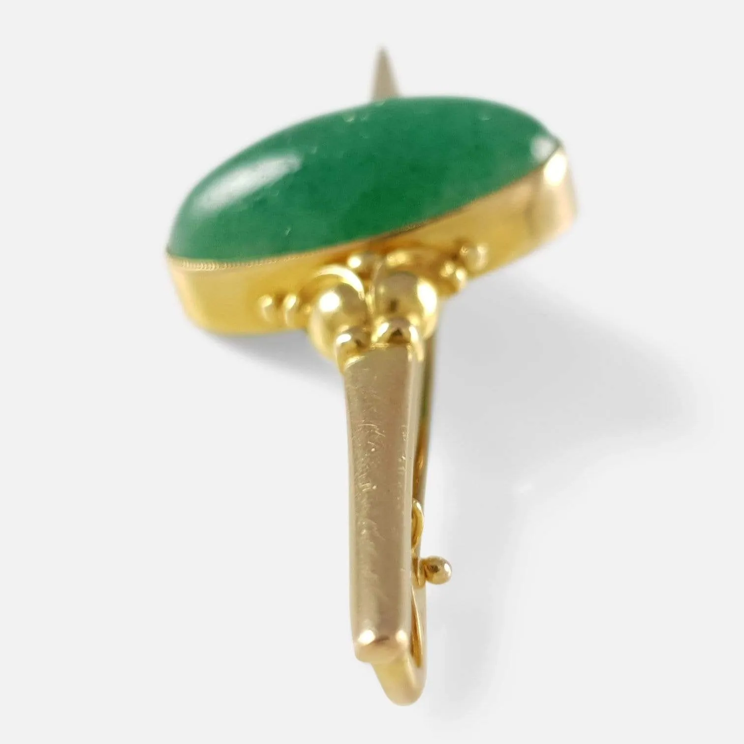 18ct Gold Aventurine Brooch - Evald Nielsen - c1920s