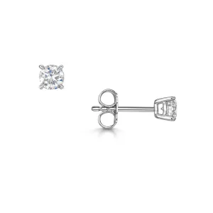 18ct White Gold Brilliant-Cut F/G Si Diamond Solitaire Earrings 0.60ct