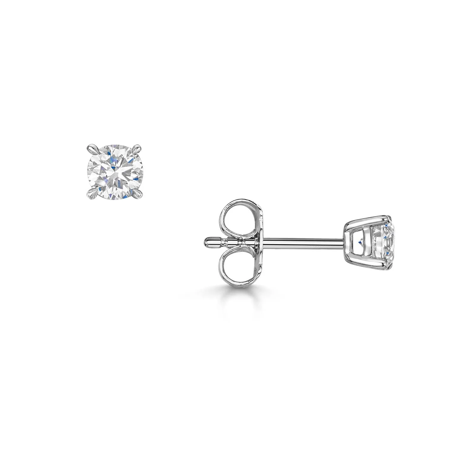 18ct White Gold Brilliant-Cut F/G Si Diamond Solitaire Earrings 0.60ct