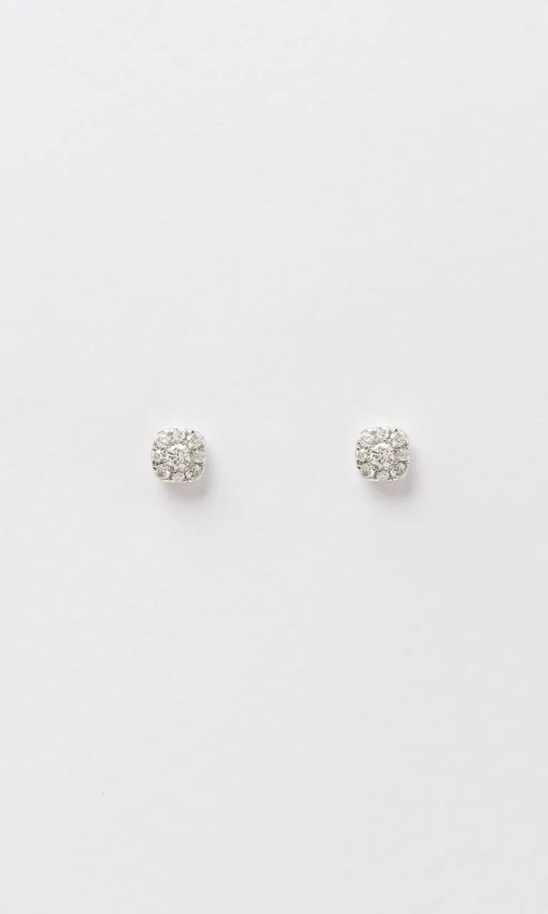 18K WG 0.28ct TDW Petite Diamond Cluster Stud Earrings