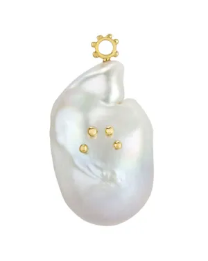 18k Yellow Gold Femina Pearl Hoop Charm