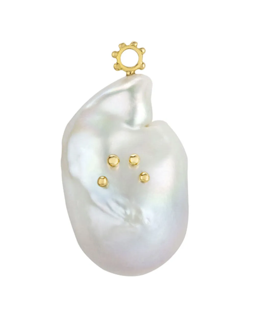 18k Yellow Gold Femina Pearl Hoop Charm