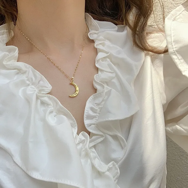 2020 Trend Elegant 14k Gold Plated Chain Chokers Delicate Star Pendant