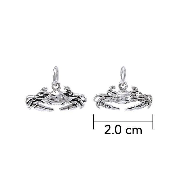 3 Dimensional Blue Crab Silver Charm TCM580