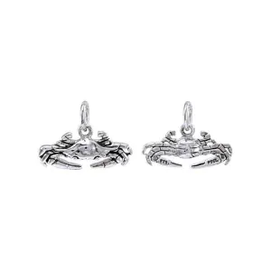 3 Dimensional Blue Crab Silver Charm TCM580