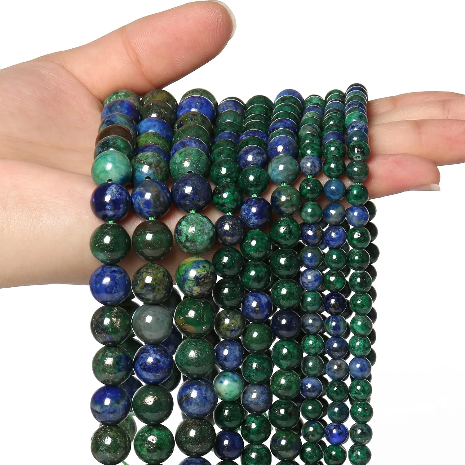 45pcs 8mm Natural Stone Beads Phoenix Lapis Lazuli Beads Energy Crystal Healing Power Gemstone for Jewelry Making, DIY Bracelet Necklace