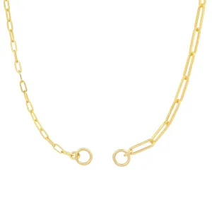 50/50 Open Front Paperclip Link Chain Necklace