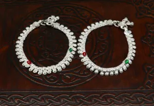5" long Sterling silver customized baby anklets, gorgeous gift for new born baby anklets kids jewelry, trendy stylish ankle bracelet ank268