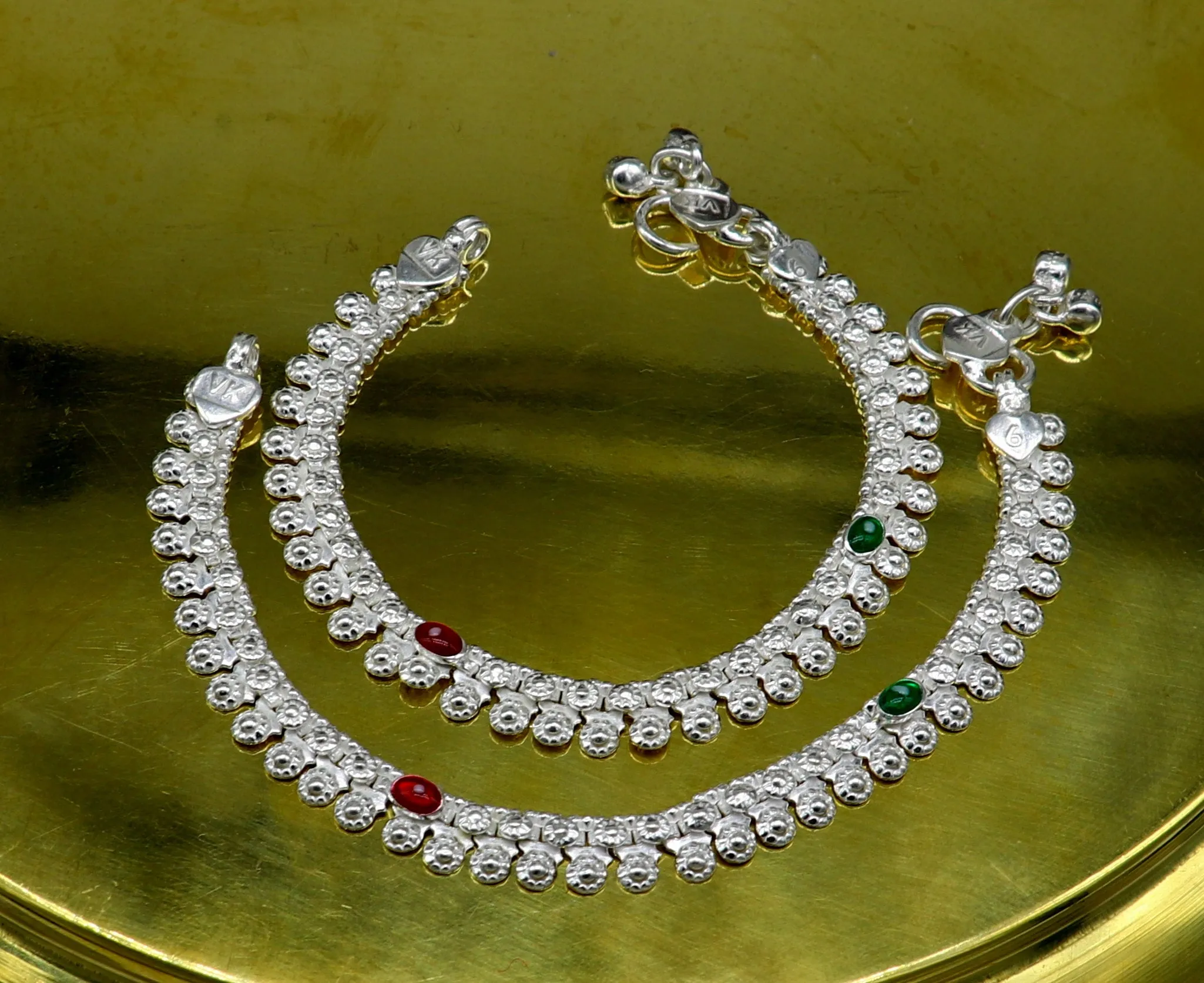 6" long Sterling silver handcrafted baby anklets, gorgeous gift for new born baby anklets kids jewelry, trendy stylish ankle bracelet ank269