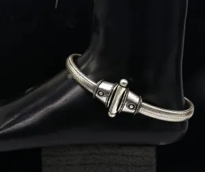 8.5mm Solid 925 sterling silver half round D shape snake anklets, foot bracelet, unique stylish gorgeous looking ankle jewelry india ank615