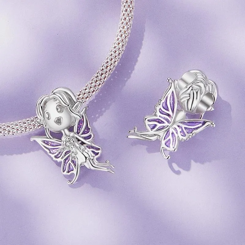 925 Sterling Silver Butterfly Pendant For Diy Bracelets Scc2544