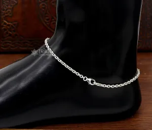 925 Sterling silver handmade vintage design stylish anklet foot bracelet tribal belly dance jewelry ank619