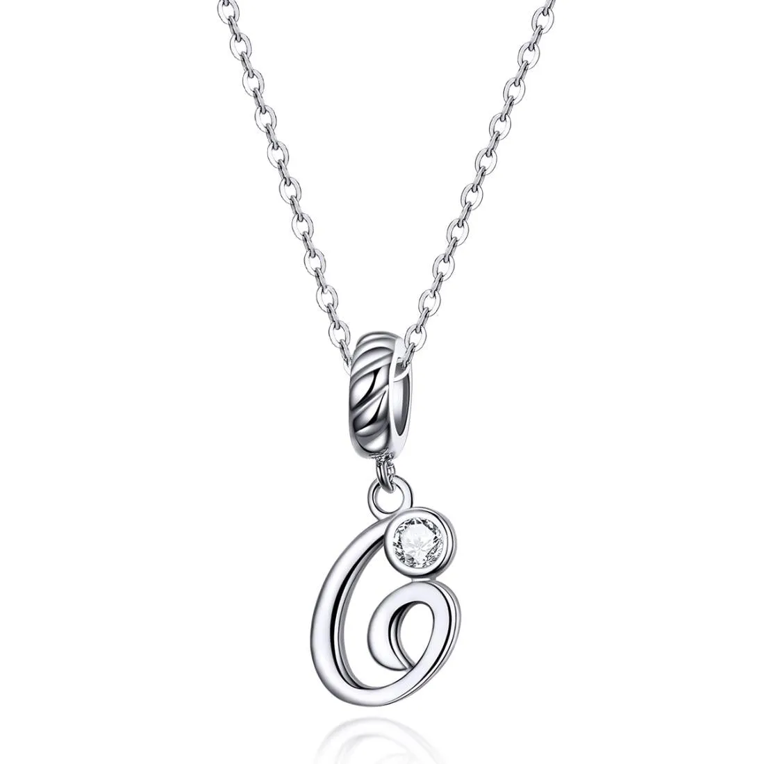 925 Sterling Silver Personalized Letter Pendant For Diy Bracelets & Necklaces Style - G
