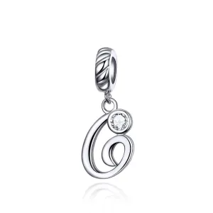 925 Sterling Silver Personalized Letter Pendant For Diy Bracelets & Necklaces Style - G