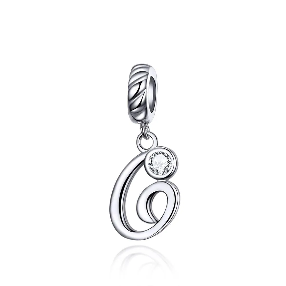 925 Sterling Silver Personalized Letter Pendant For Diy Bracelets & Necklaces Style - G