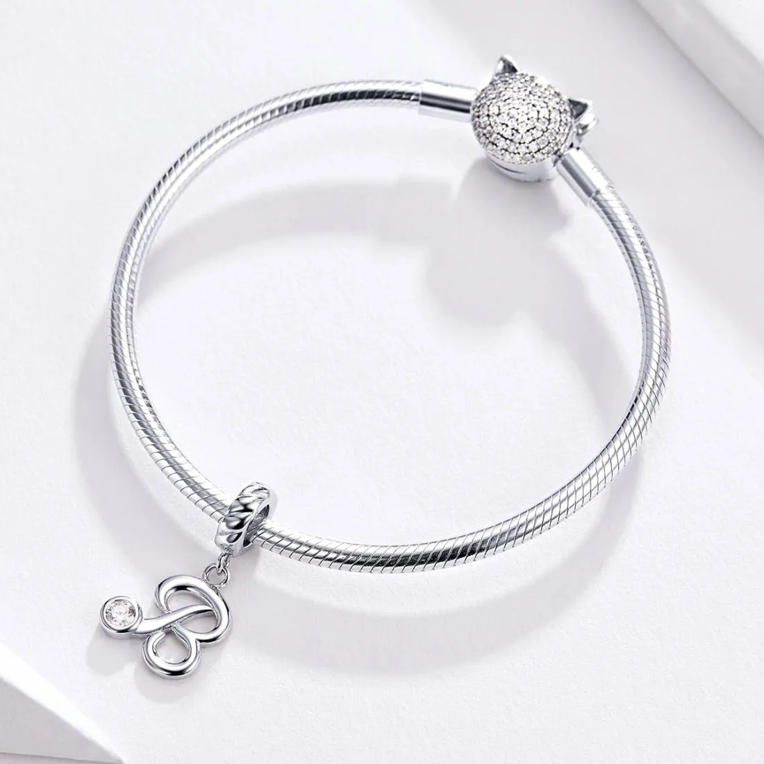 925 Sterling Silver Personalized Letter Pendant For Diy Bracelets & Necklaces Style - J