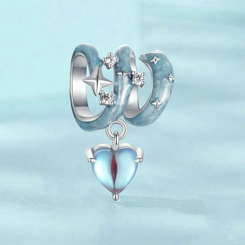 925 Sterling Silver Starry Sky Love Diy Beads