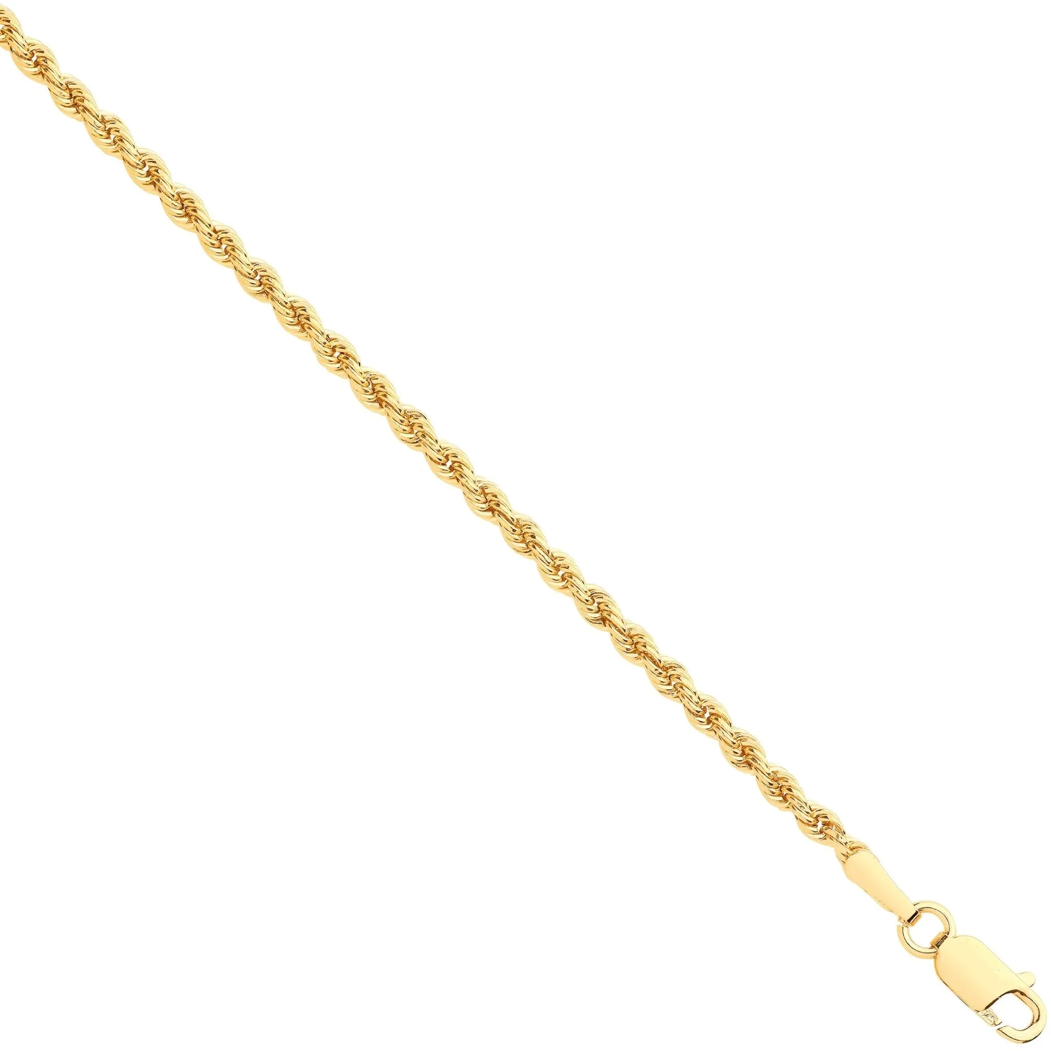 9ct Yellow Gold Hollow 2.0mm 24 Inch Rope Necklace 2.7g