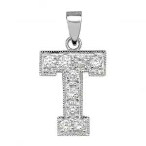 Acotis Silver Pendant Zirconia Initial G6126/T