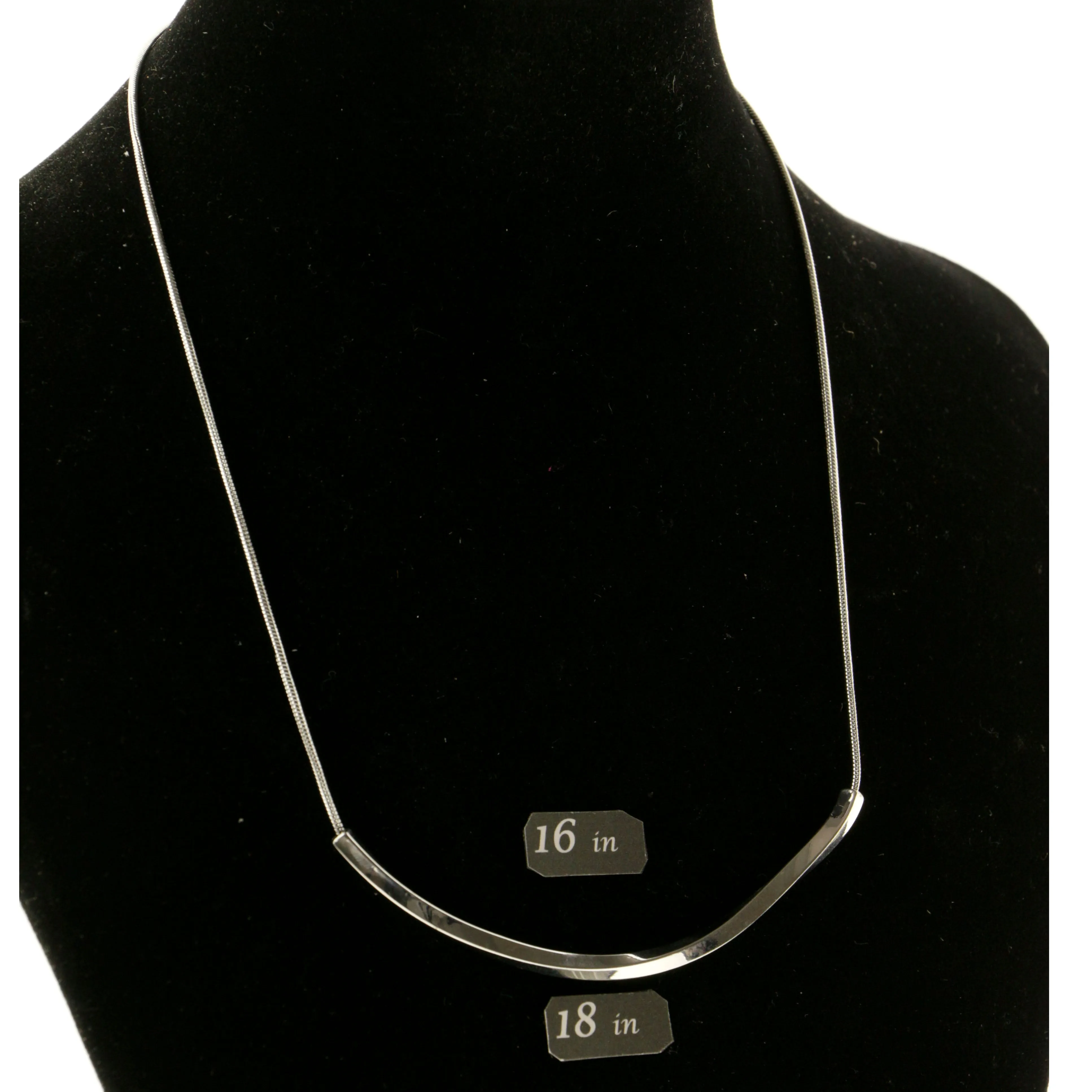 Adjustable Length Collar-Necklace Silver-Tone Color  #3274