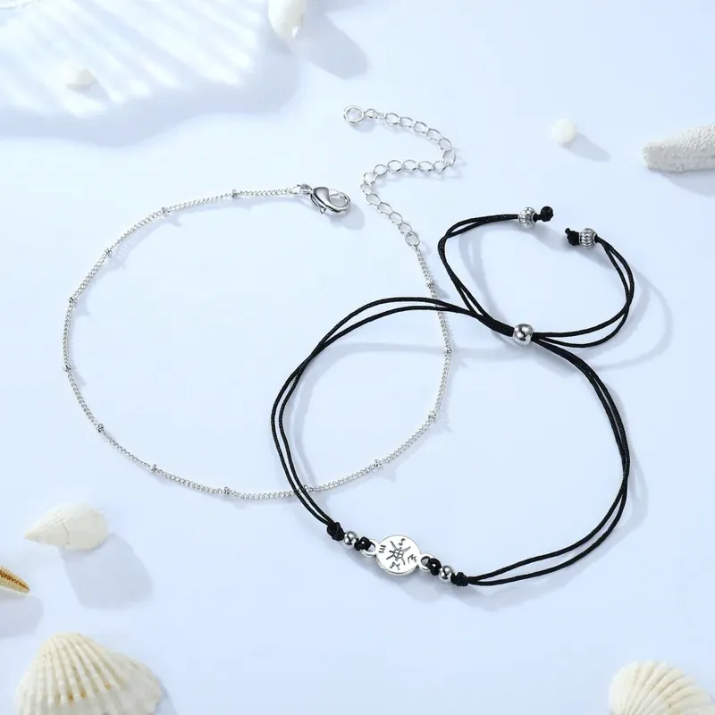 Adult's 'Summer Holiday' Adjustable Anklet Set