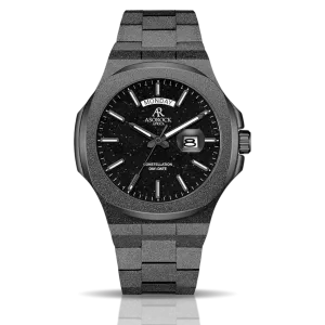 All Black frosted stardust Constellation day date (Pre-order) by ASOROCK WATCHES