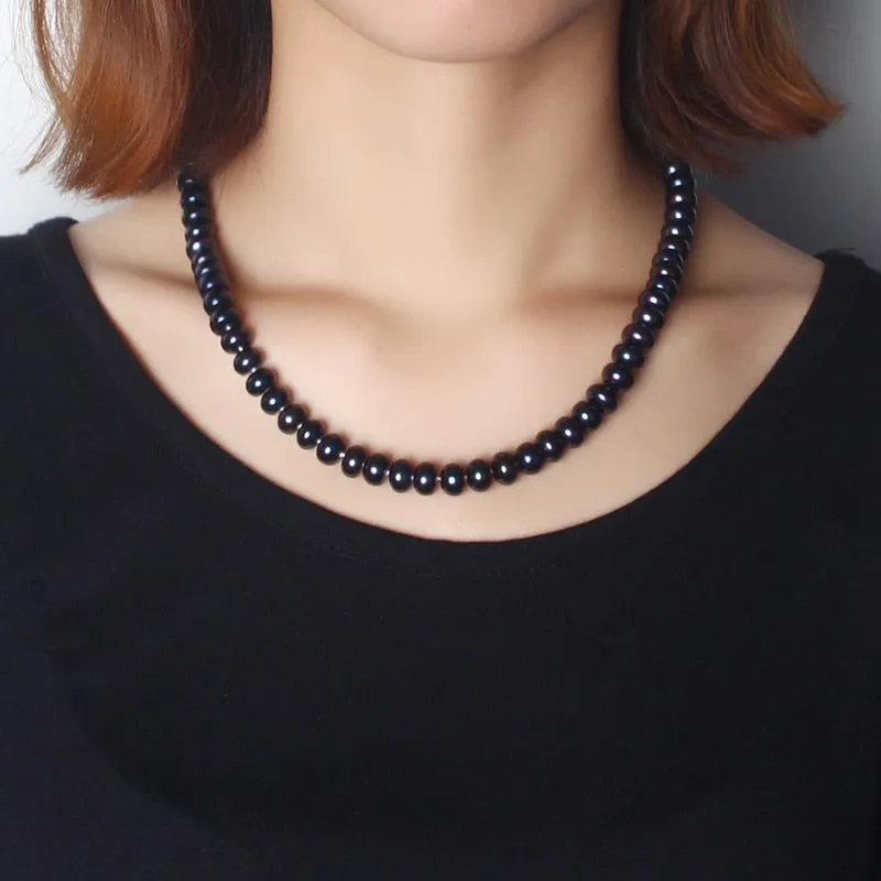 Amazing New Real Black Pearl Jewelry Necklace For Women