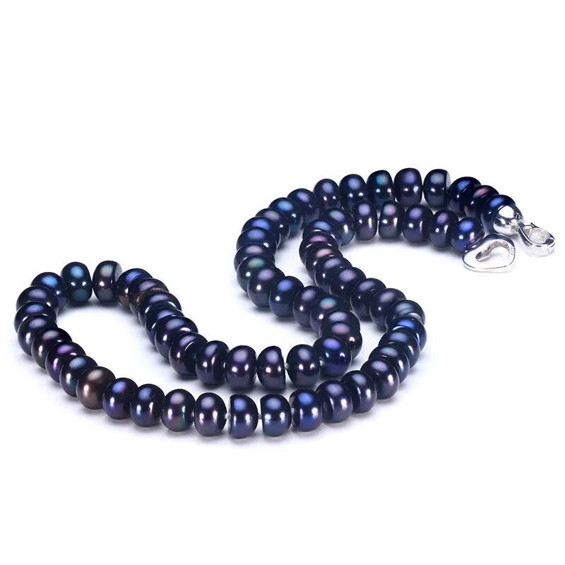 Amazing New Real Black Pearl Jewelry Necklace For Women