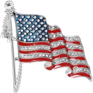 American Flag Brooch Pins for Women, United States Flag Brooch Pin, Cute USA Flag Brooch Lapel Pin, Bohemian American Flag Brooches Pins for Women Hat Bag Suit Dress Accessories