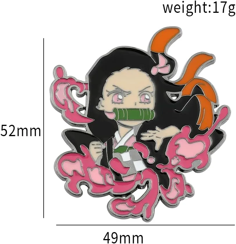 Anime Demon Brooch Enamel Pins Tanjiro Nezuko Zenitsu Inosuke Lapel Pin Backpack Jewelry