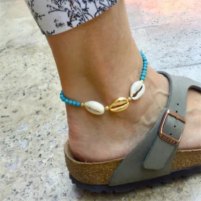 Anklets For Female  Cute Turtle Pendant With Sea Blue Color Design