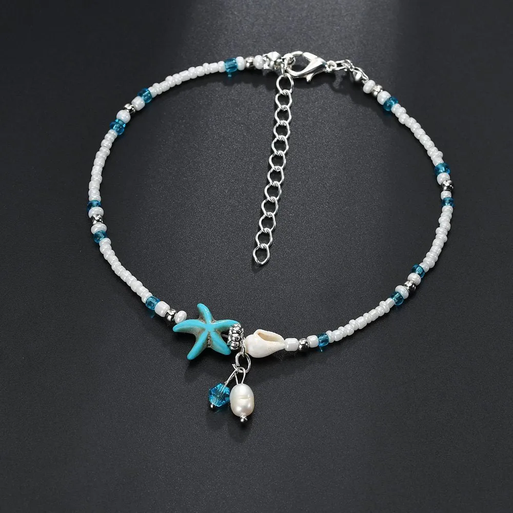 Anklets For Female  Cute Turtle Pendant With Sea Blue Color Design
