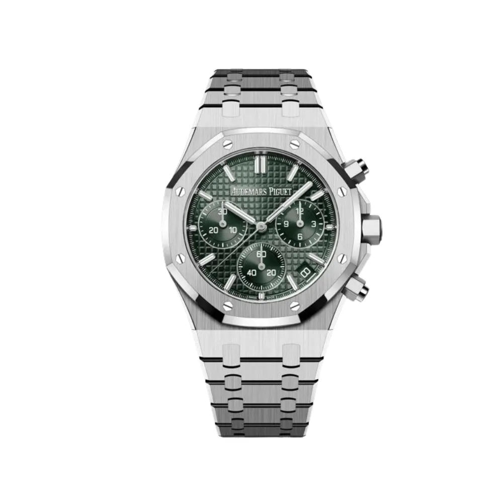 Audemars Piguet Royal Oak 26240ST.OO.1320ST.04 Selfwinding Chronograph '50th Anniversary' Stainless Steel Khaki Green Dial