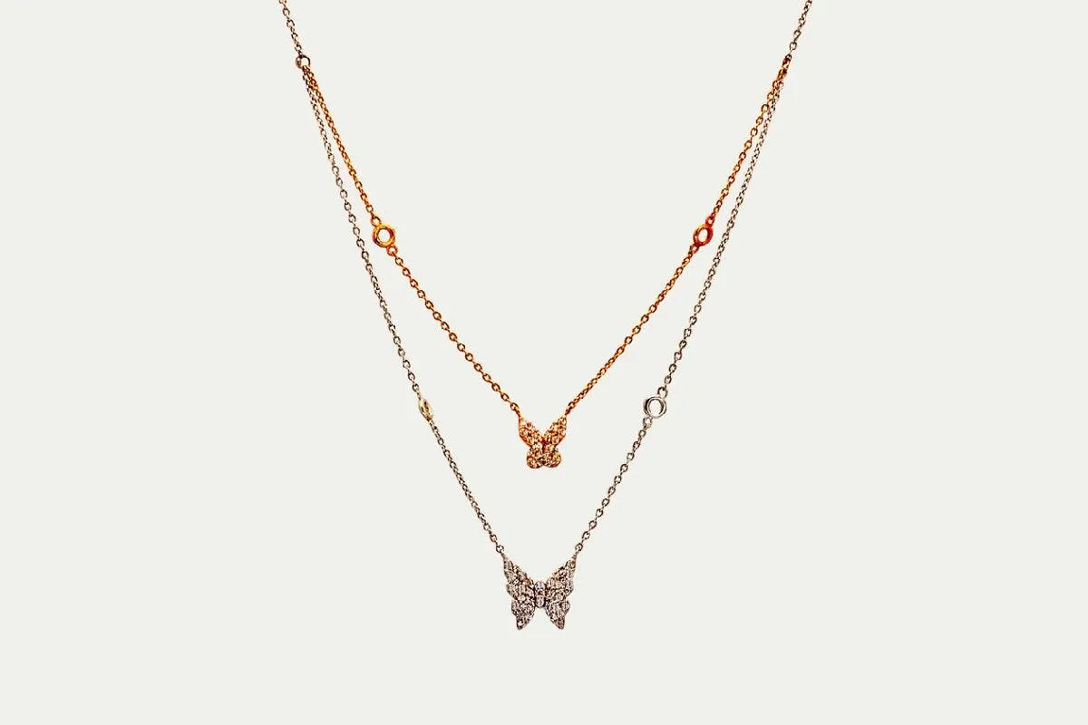 Bicolored Butterfly Necklace
