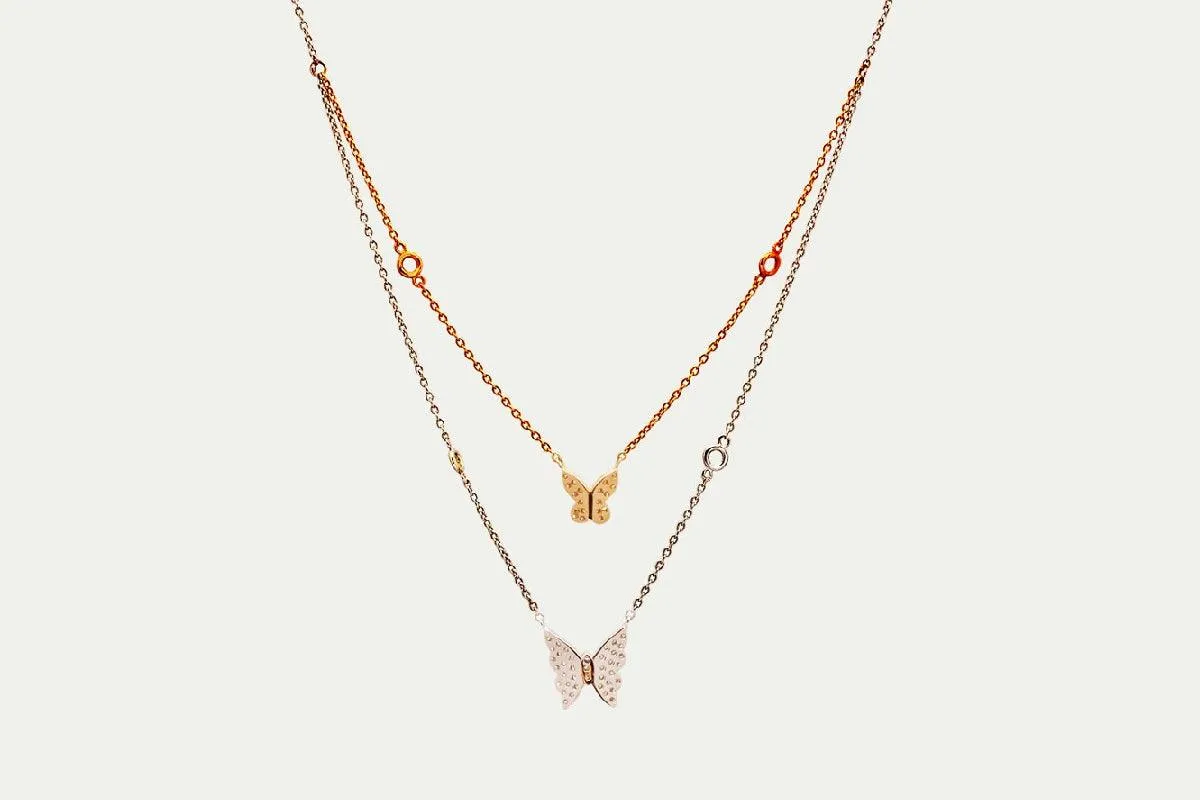 Bicolored Butterfly Necklace