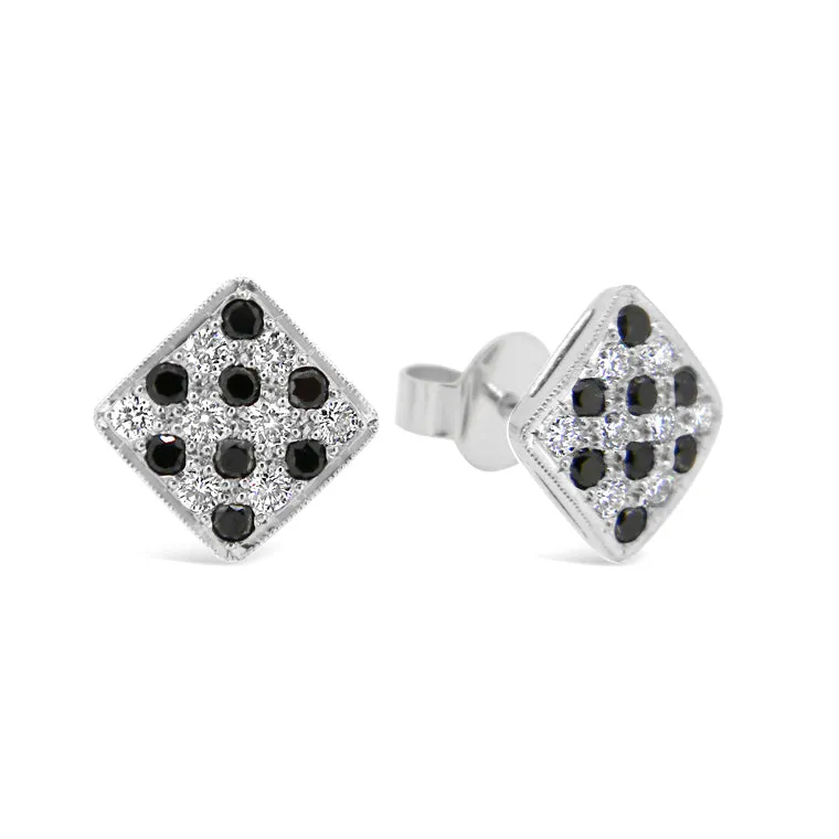 Black & White Diamond 'Pave-Chess' Earrings I.3868