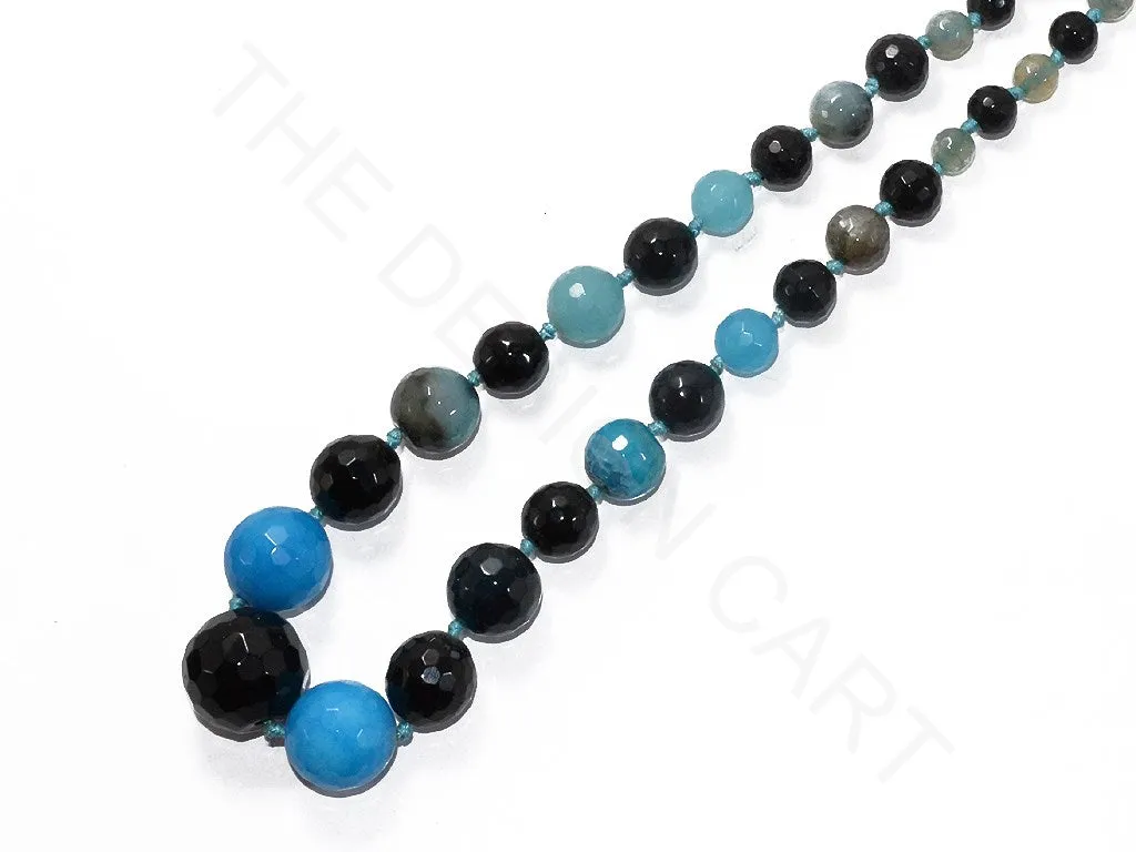 Black Blue Round Agate Stones