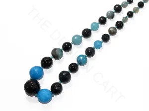 Black Blue Round Agate Stones