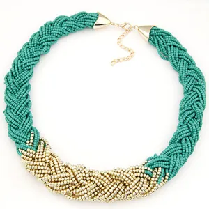 Bohemian Style Multicolr Braided Bead Necklaces For Women
